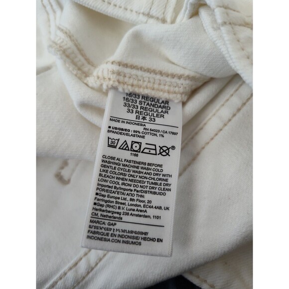 New Gap High Rise Wide Leg Utility Cropped Jeans Vintage White Size 16 Ecru NWT - Picture 14 of 14